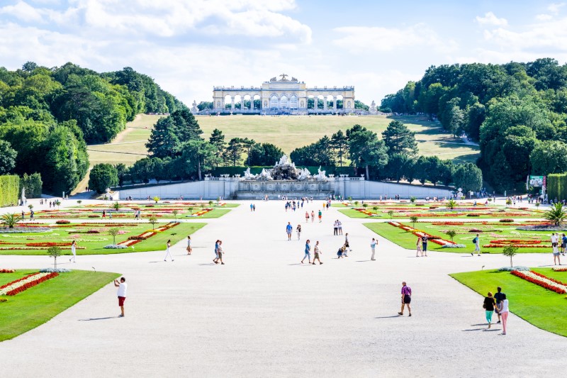 Schönbrunn park and palace in Vienna, Austria